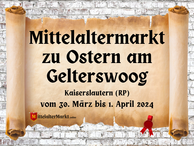 Mittelaltermarkt zu Ostern am Gelterswoog in Kaiserslautern (RP) 2024