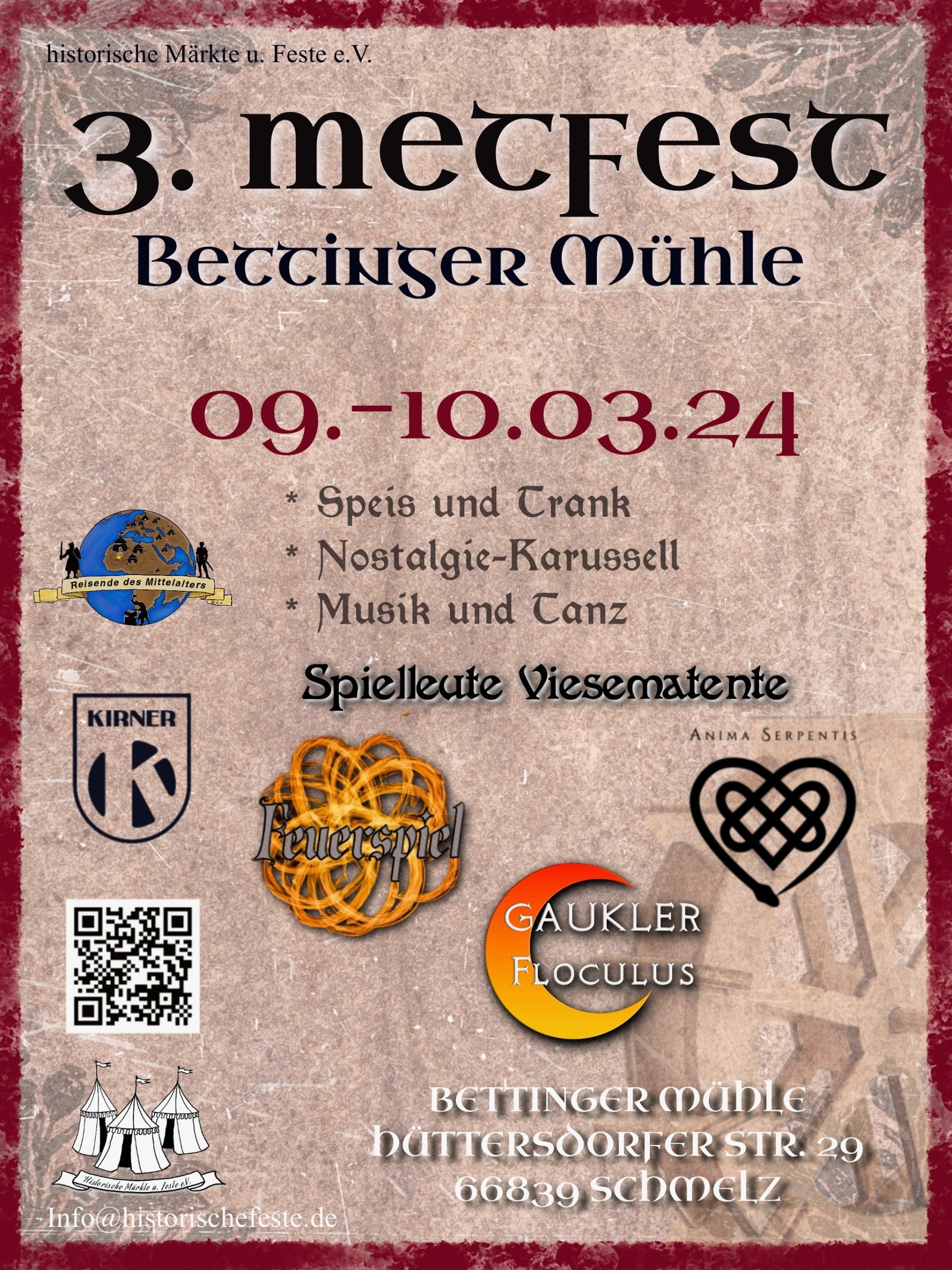 🎪 3. Metfest an der Bettinger Mühle in Schmelz (SL) 2024