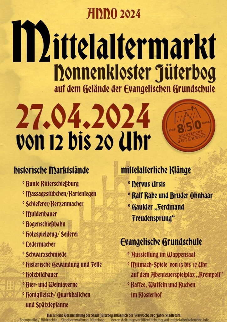 Mittelaltermarkt Jüterbog (BB) 2024