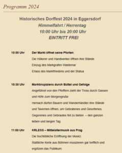 24. Historische Dorffest 2024 in Eggersdorf