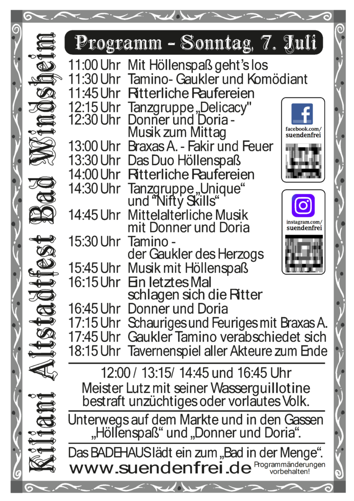 Programm - 47. Kiliani-Altstadtfest 2024