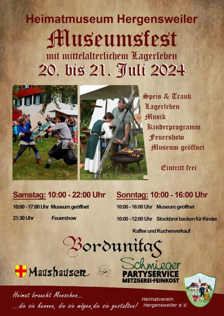 Museumsfest mit mittelalterlichem Lagerleben in Hergensweiler 2024