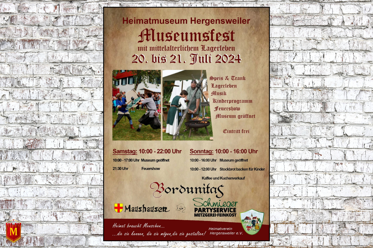 Museumsfest mit mittelalterlichem Lagerleben in Hergensweiler 2024
