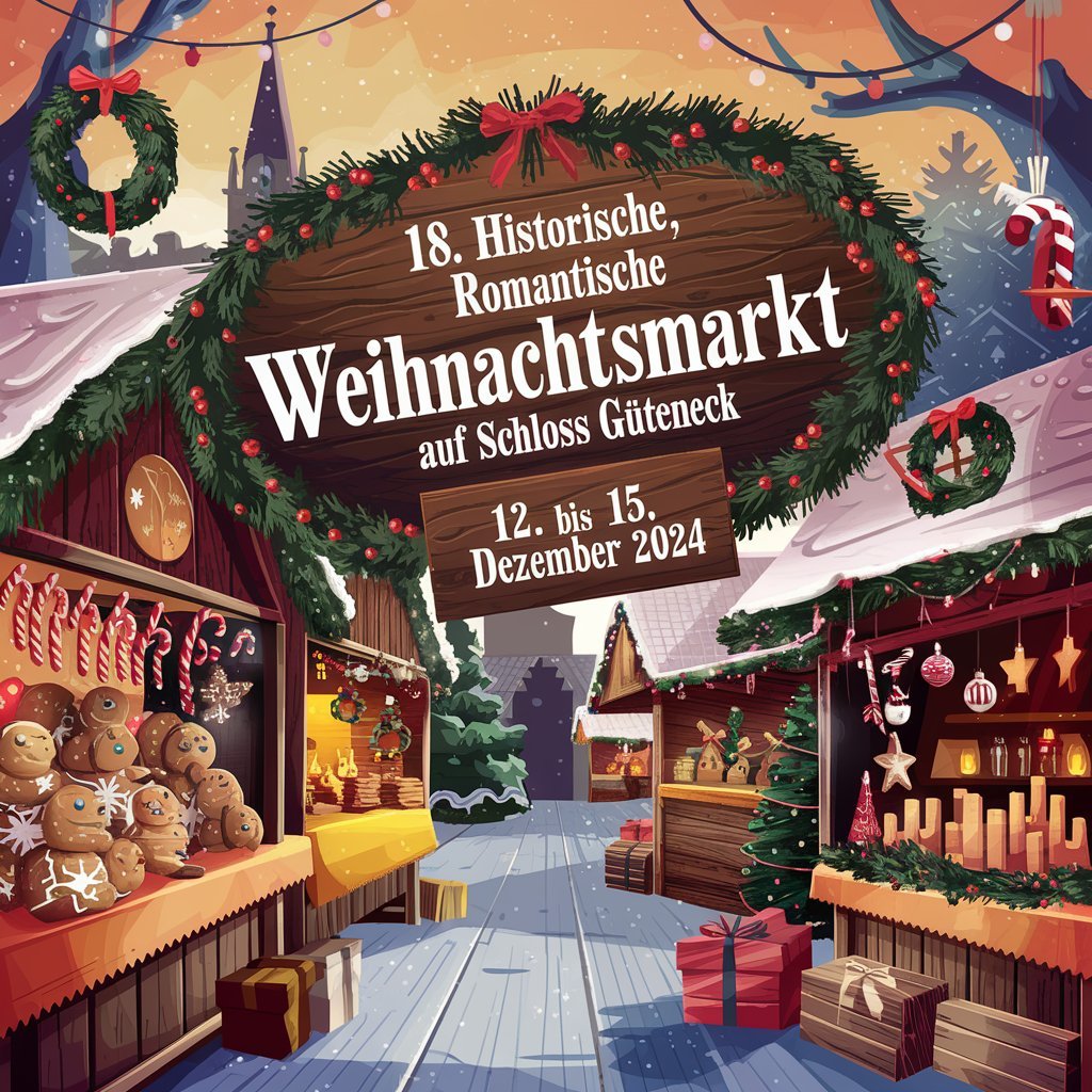 18. historische, romantische Weihnachtsmarkt auf Schloss Guteneck | 12. - 15. Dez. 2024