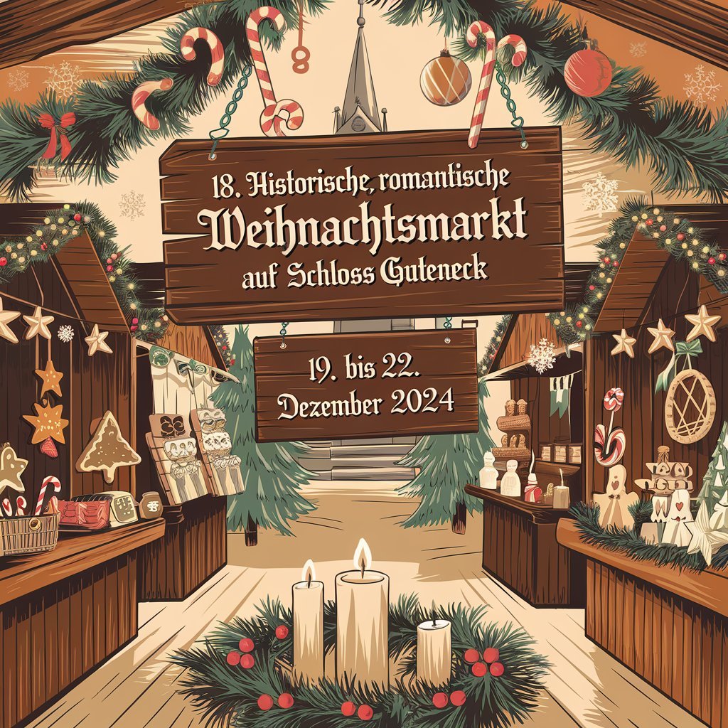 8. historische, romantische Weihnachtsmarkt auf Schloss Guteneck | 19. - 22. Dez. 2024