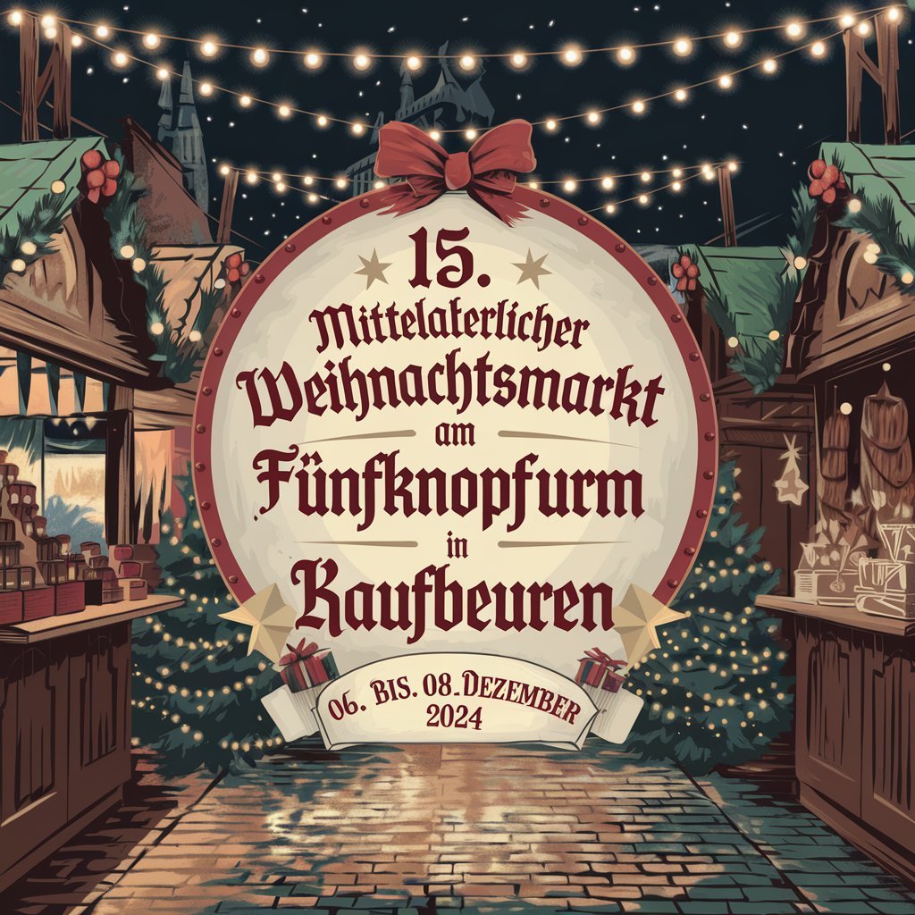 15. Mittelalterlicher Weihnachtsmarkt am Fünfknopfturm in Kaufbeuren 2024