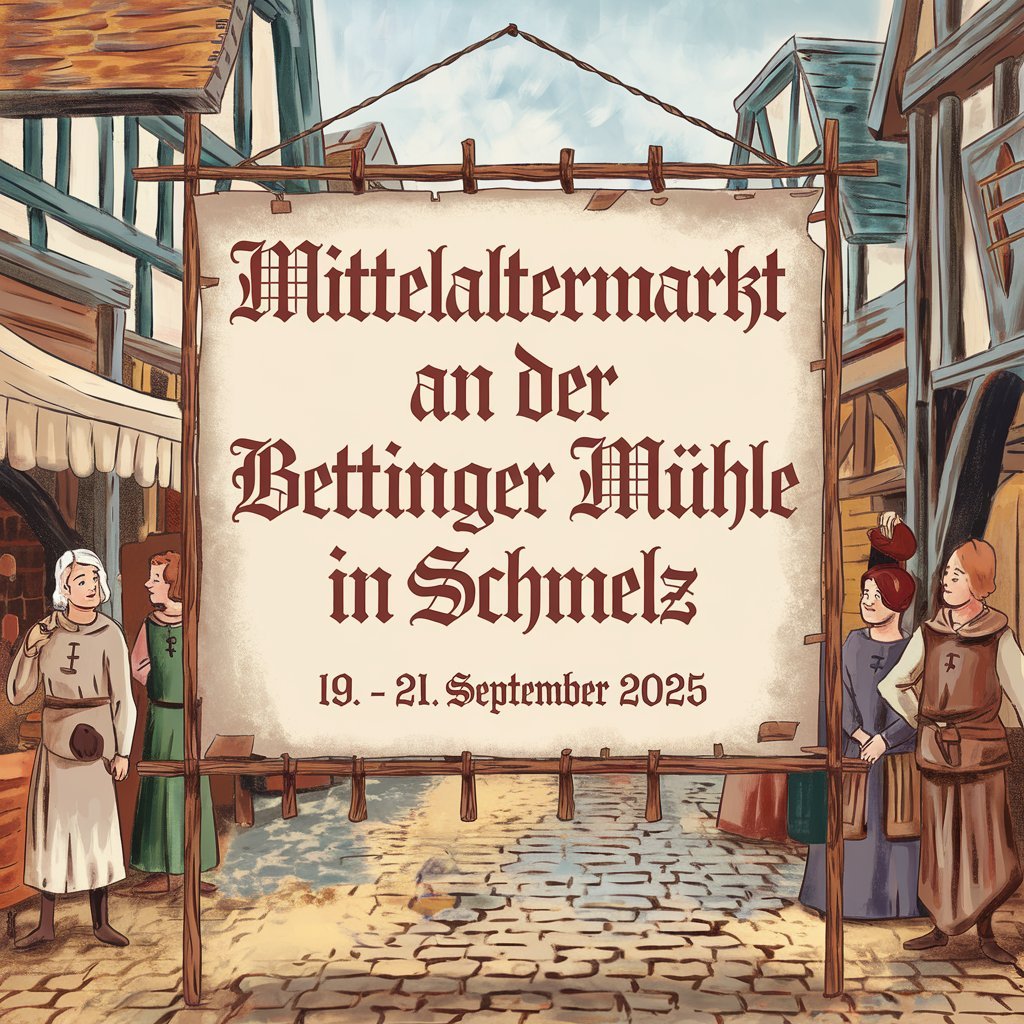 Mittelaltermarkt an der Bettinger Mühle in Schmelz 2025