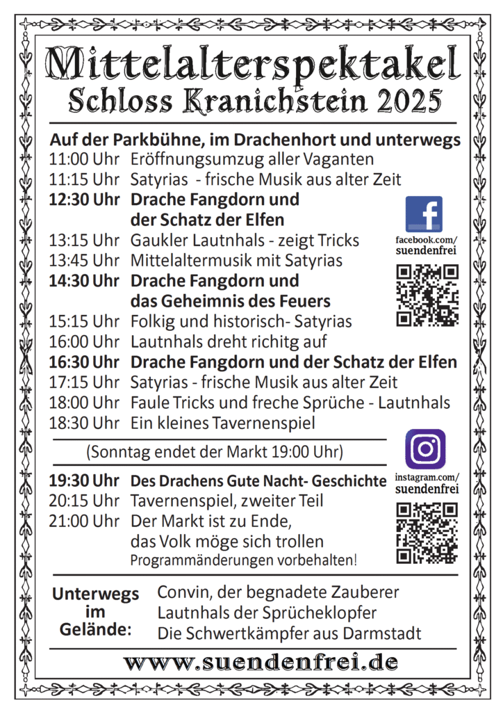 Mittelalterspektakel Jagdschloss Kranichstein 2025