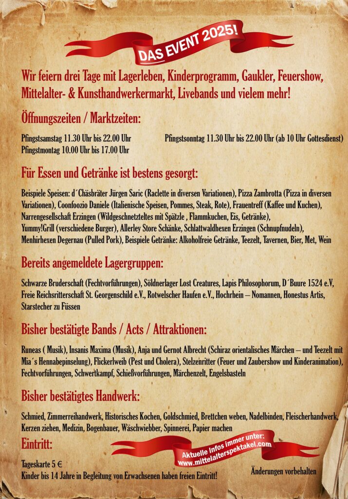 Mittelalterspektakel Erzingen 2025