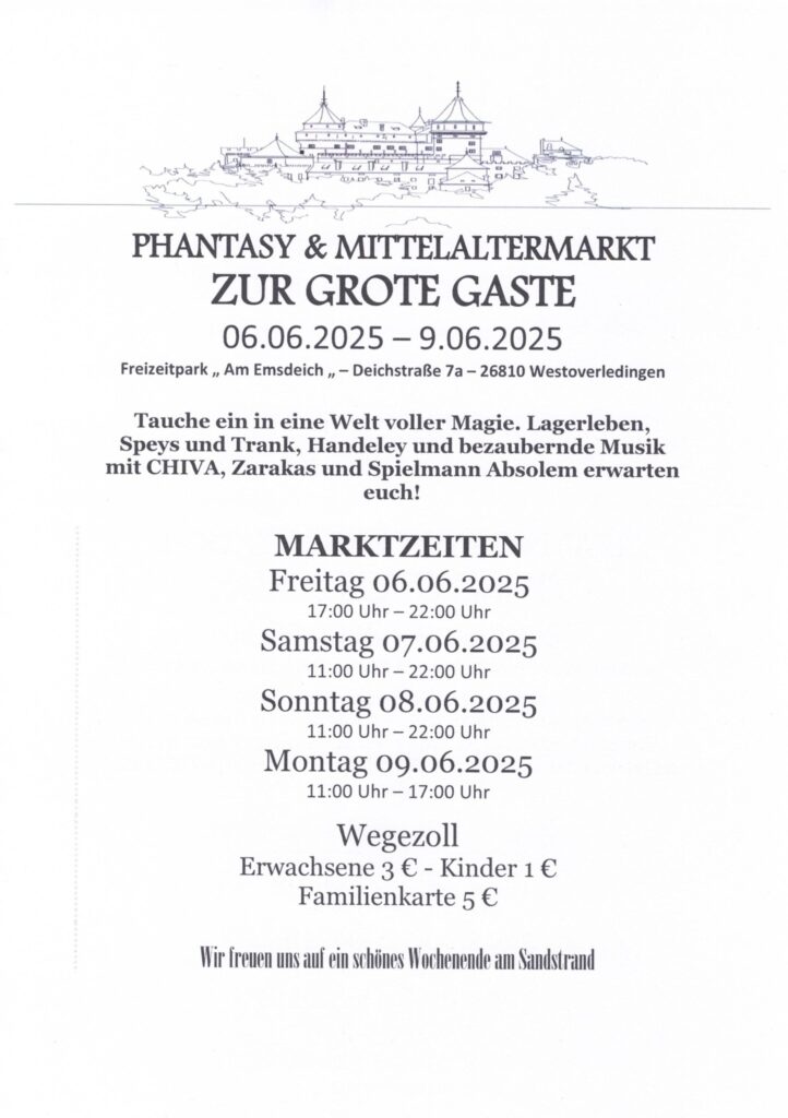 Phantasy & Mittelaltermarkt zur Grote Gast 2025