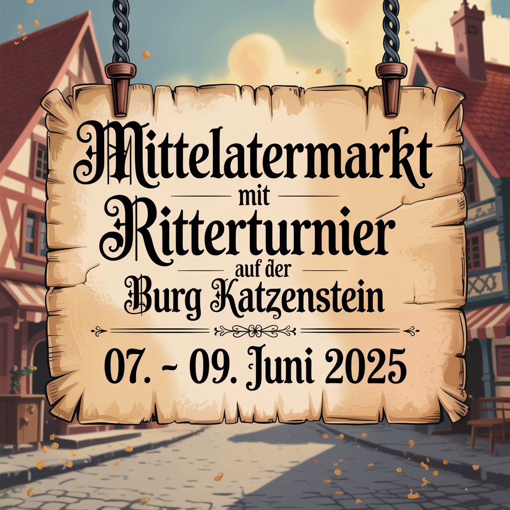 Mittelaltermarkt mit Ritterturnier auf der Burg Katzenstein 2025