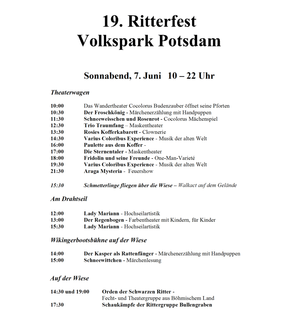 19. Ritterfest BUGA-Volkspark Potsdam 2025