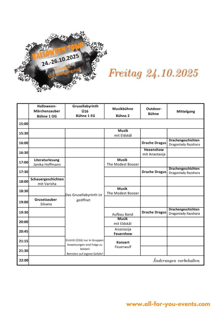 Mittelalter Fantasy Halloween Markt 2025