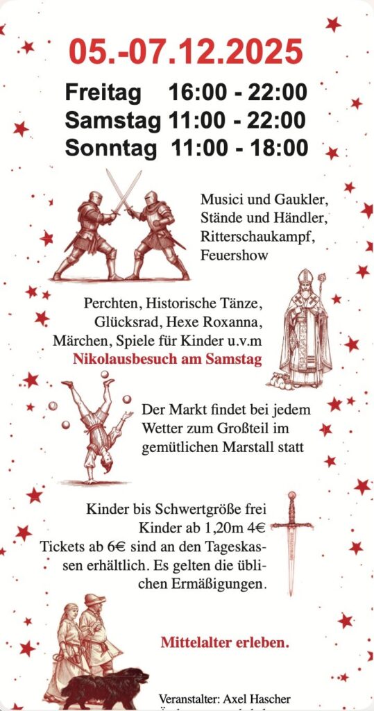 Historischer Weihnachtsmarkt im Marstall auf Schloss Pertenstein 2025