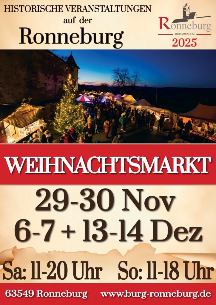 Historischer Weihnachtsmarkt auf der Ronneburg 2025