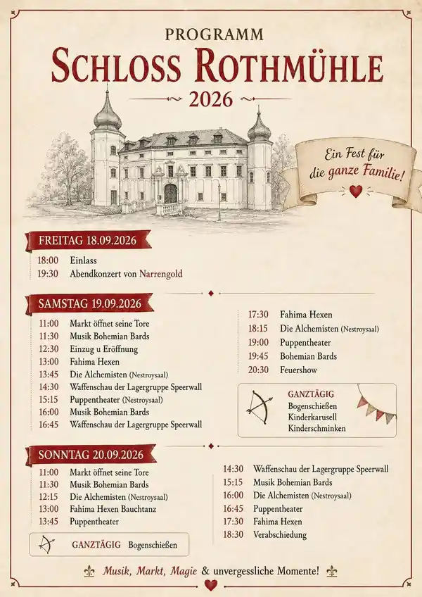 Mittelalterfest Schloss Rothmühle 2026