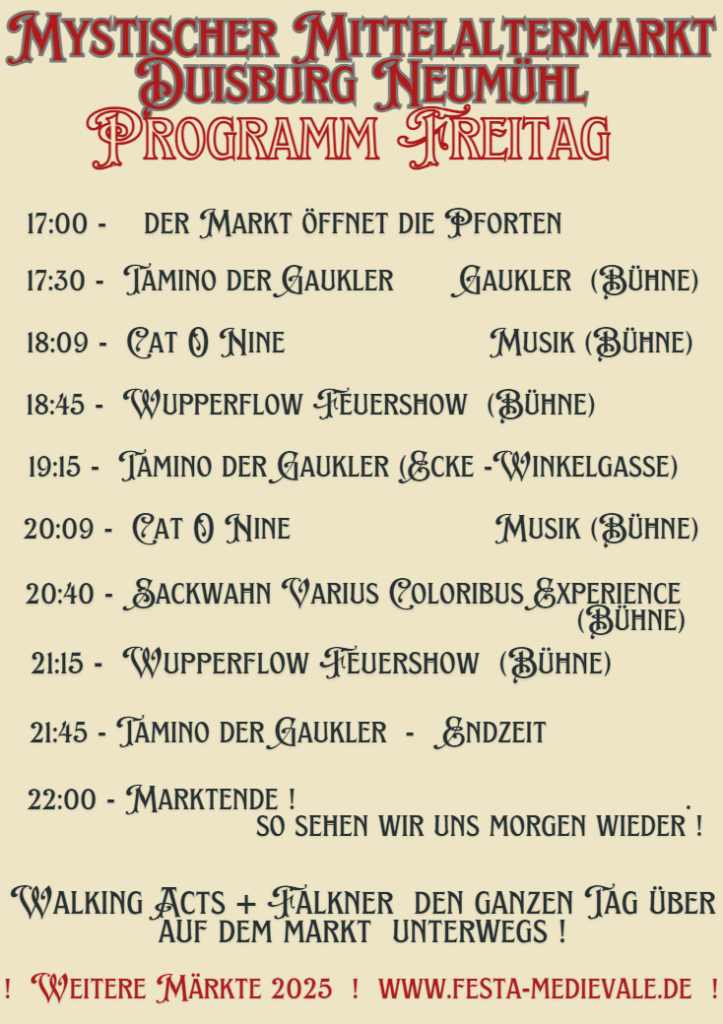Mystische Mittelaltermarkt Duisburg-Neumühl 2025