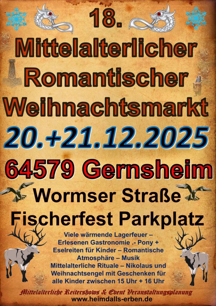 18. Mittelalterlicher Romantischer Weihnachtsmarkt in Gernsheim 2025