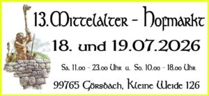 13. Mittelalter-Hofmarkt Görsbach 2026