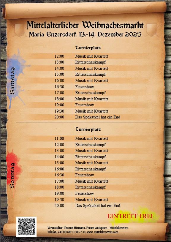 Mittelalterlicher Weihnachtsmarkt Maria Enzersdorf 2025