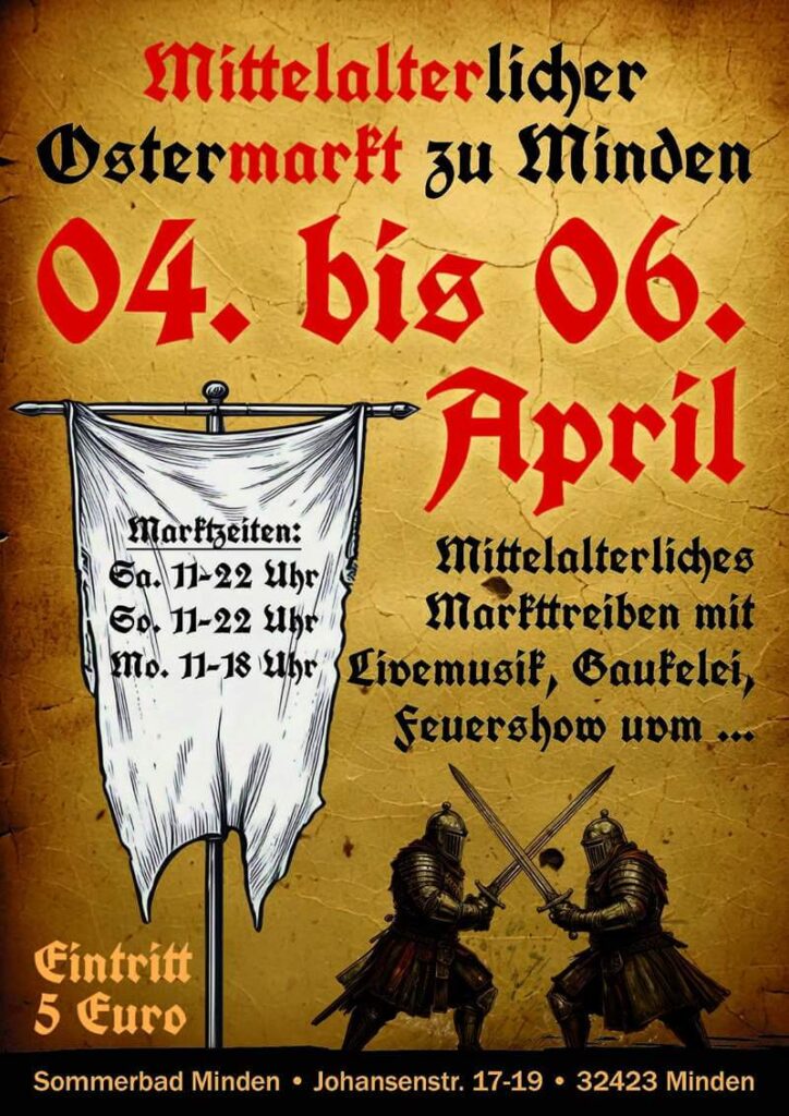 Mittelalterlicher Ostermarkt zu Minden 2026