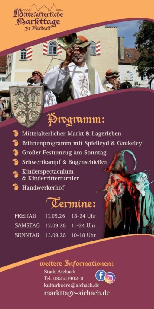Mittelalterliche Markttage zu Aichach 2026