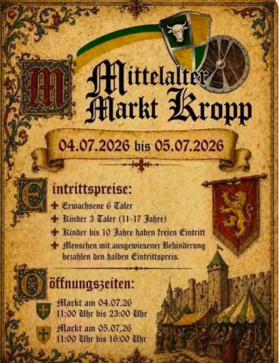 Mittelaltermarkt Kropp 2026