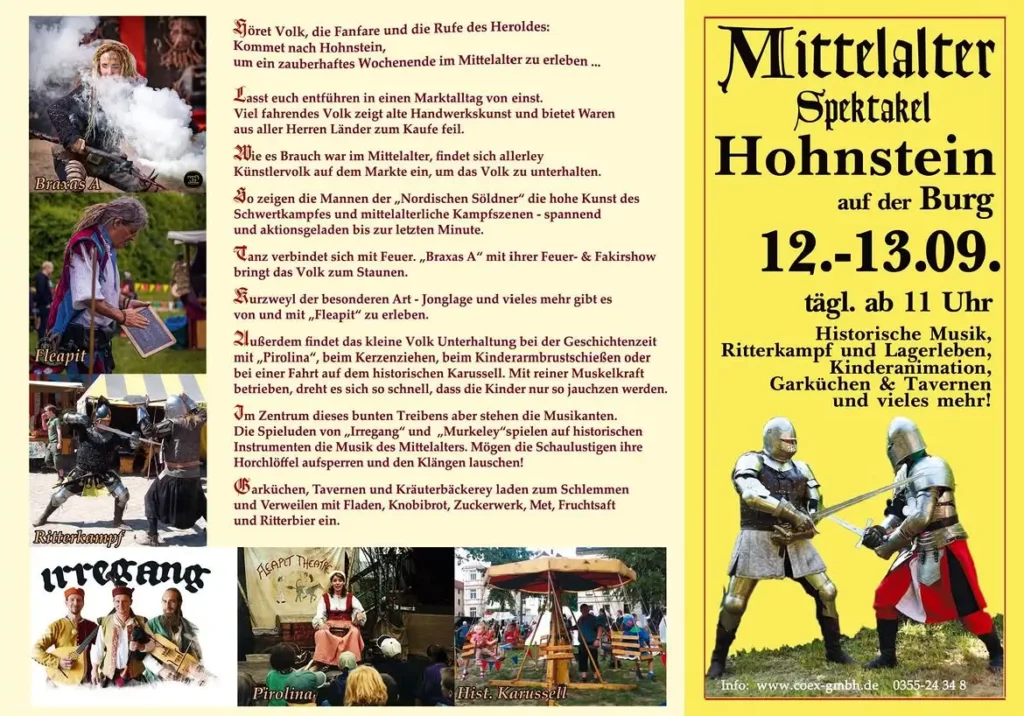 9. Mittelalterspektakel auf Burg Hohnstein 2026