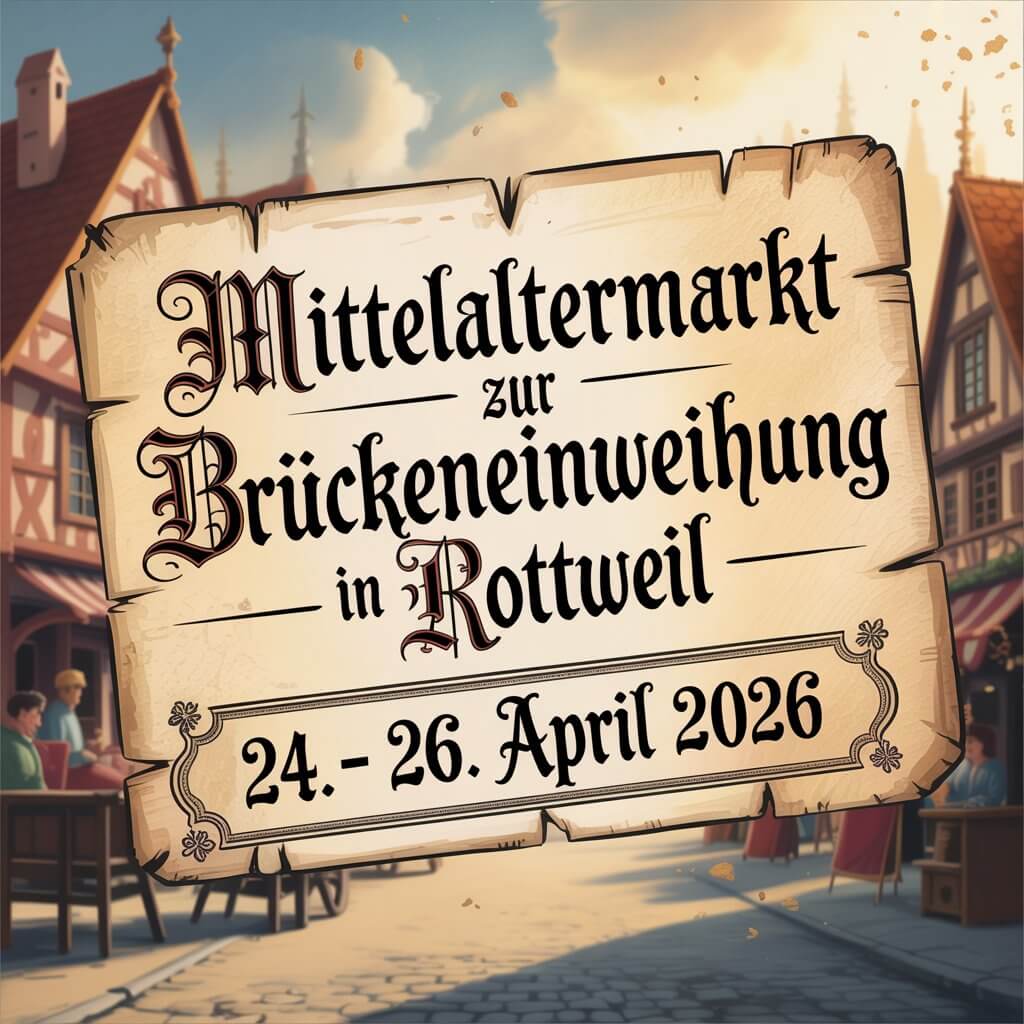 Mittelaltermarkt zur Brückeneinweihung in Rottweil 2026