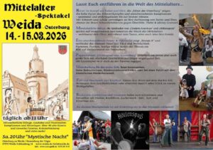 21. Mittelalterliches Burgspektakel auf der Osterburg in Weida 2026
