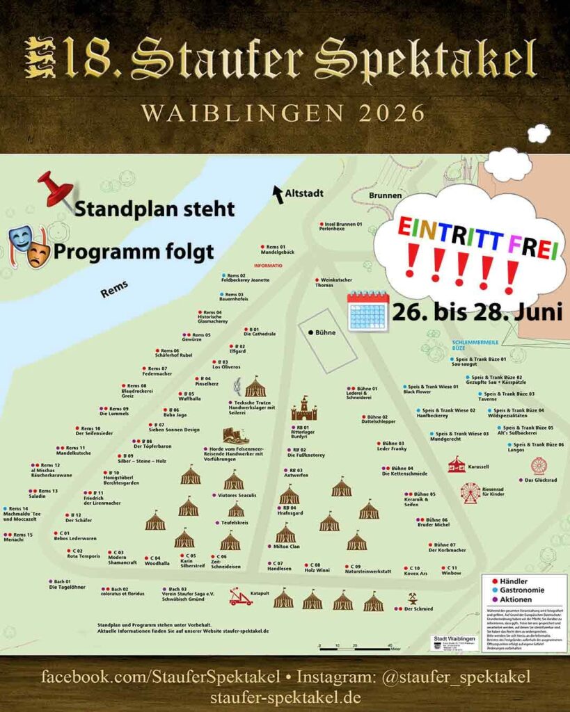 18. Staufer Spektakel Waiblingen mit Mittelaltermarkt 2026