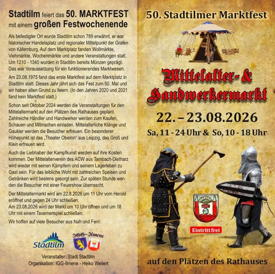 50. Stadtilmer Marktfest 2026
