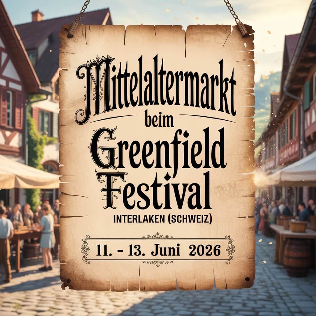 Mittelaltermarkt beim Greenfield Festival Interlaken (Schweiz) 2026