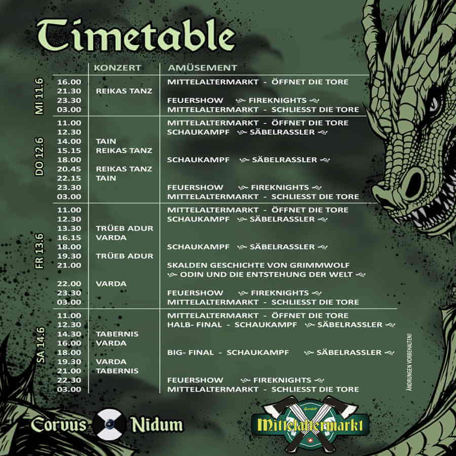 Mittelaltermarkt beim Greenfield Festival Interlaken (Schweiz) 2026