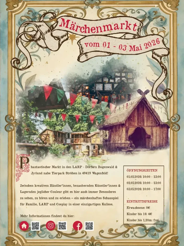 Phantastischer Märchenmarkt in den LARP-Dörfern Bogenwald und Jyrlund 2026