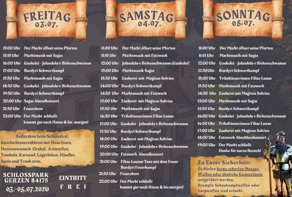 Historisches Schlossfest Gerzen 2026