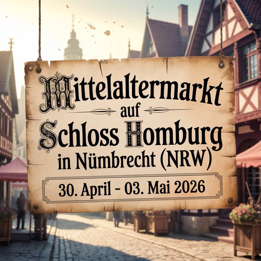 Mittelaltermarkt auf Schloss Homburg in Nümbrecht 2026