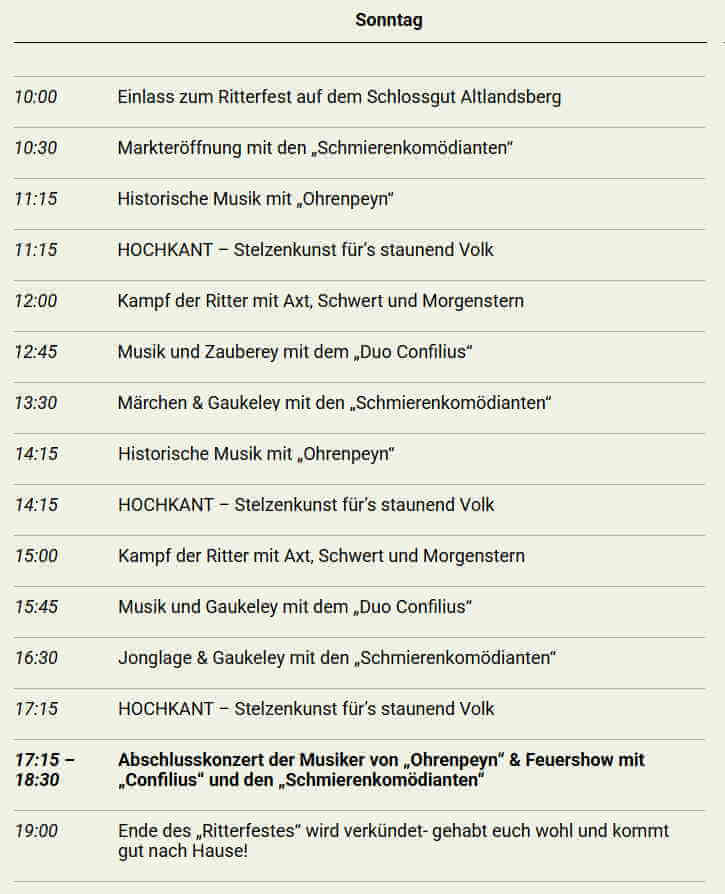 Ritterfest & Himmelfahrt auf dem Schlossgut Altlandsberg 2026