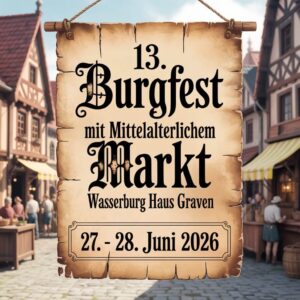 13. Burgfest mit mittelalterlichem Markt auf der Wasserburg Haus Graven