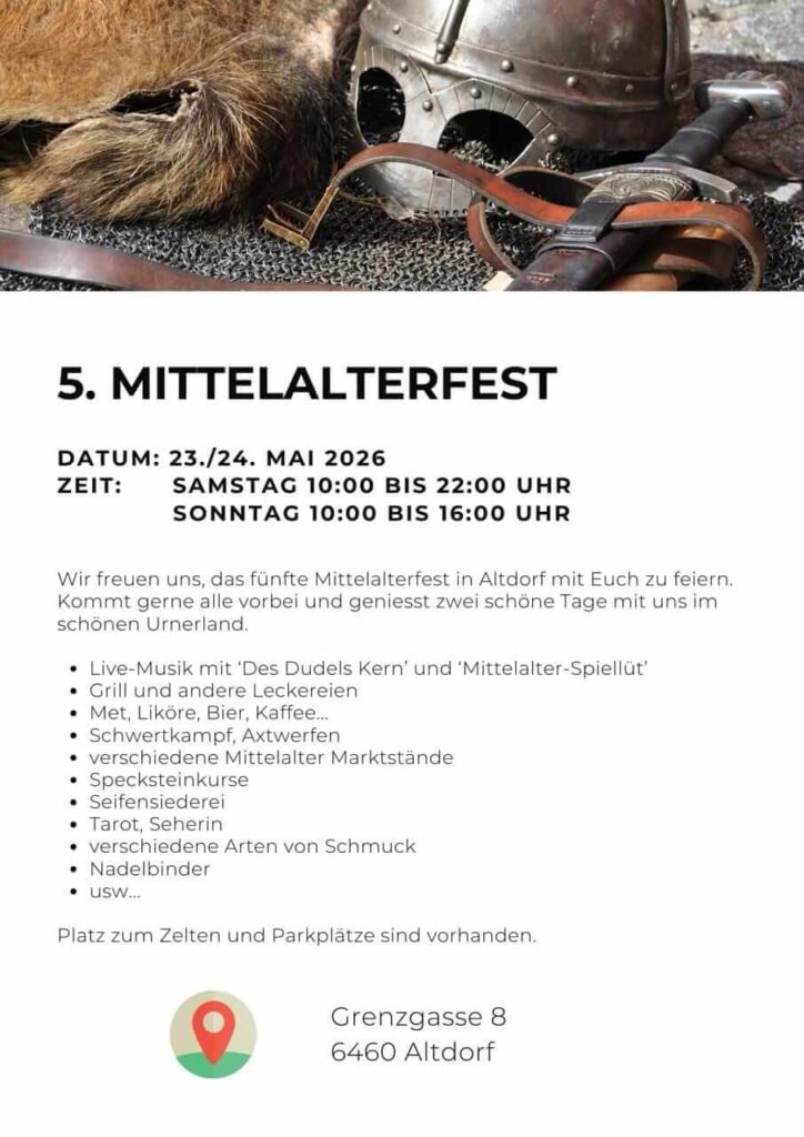 5. Mittelalterfest in Altdorf (Schweiz) 2026