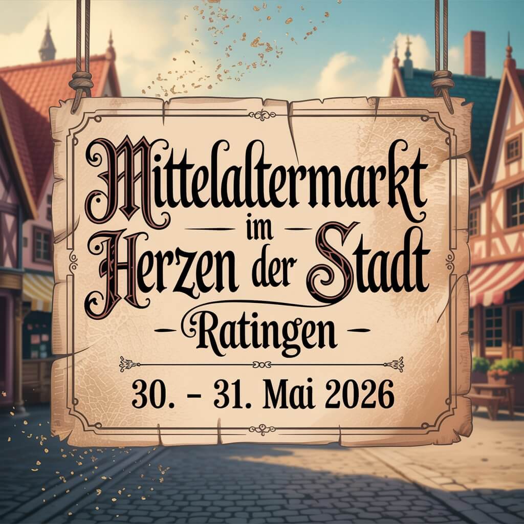 Mittelaltermarkt im Herzen der Stadt - 750 Jahre Ratingen 2026