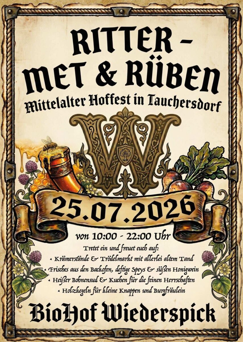 Ritter, Met & Rüben – Mittelalterliches Hoffest in Tauchersdorf (BY) 2026