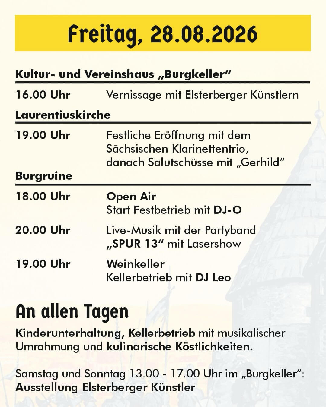 35. Ruinen- und Heimatfest Elsterberg (SN) 2026