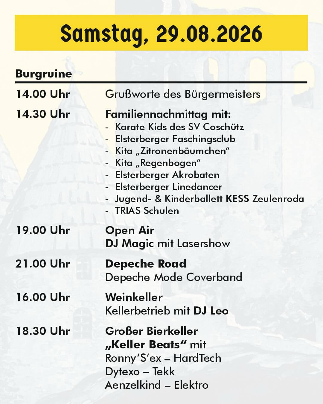 35. Ruinen- und Heimatfest Elsterberg (SN) 2026