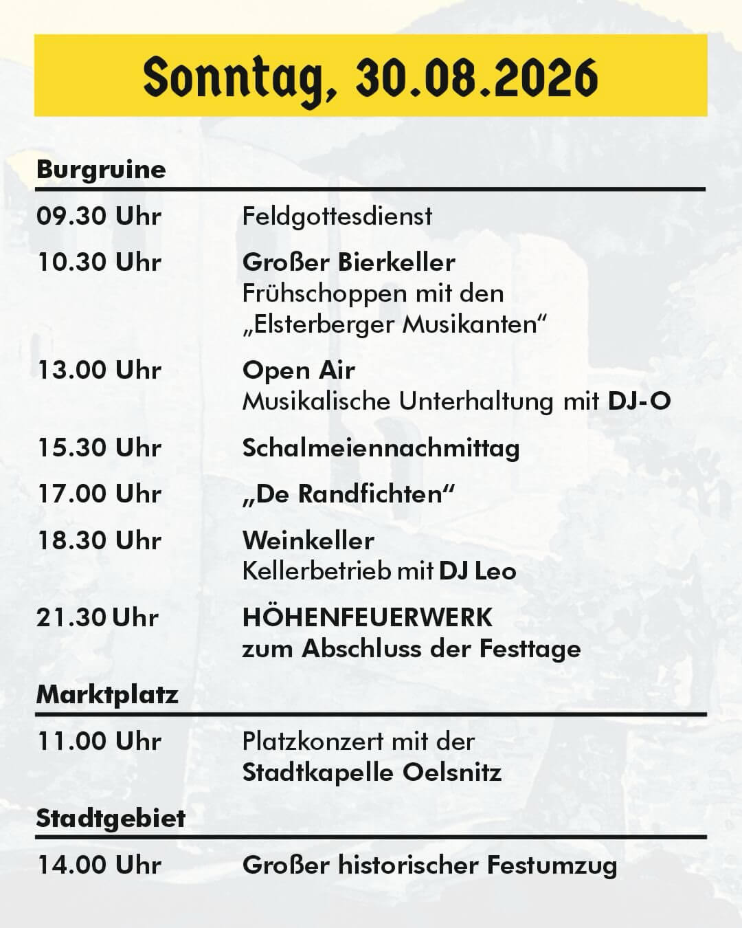 35. Ruinen- und Heimatfest Elsterberg (SN) 2026
