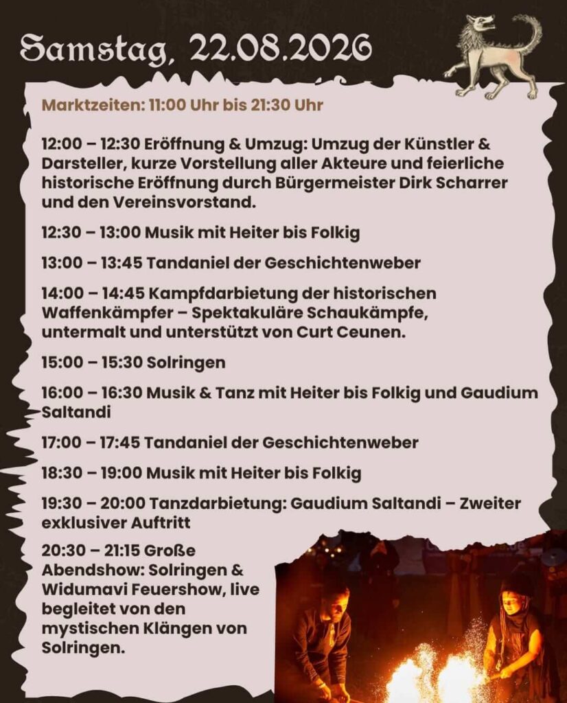 Programm am Sonntag, 23. August 2026
