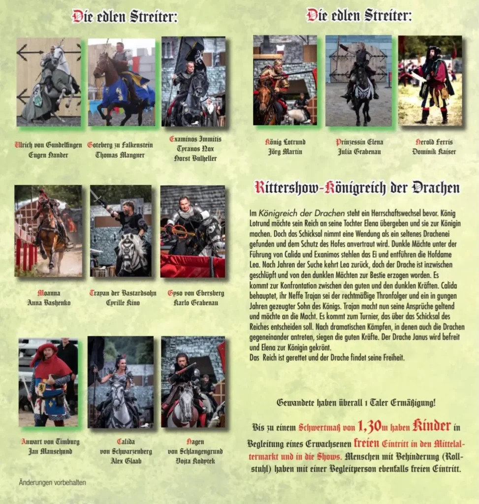 Programm Mittelalterliches Spectaculum Gundelfingen a. d. Donau (BY) 2026
