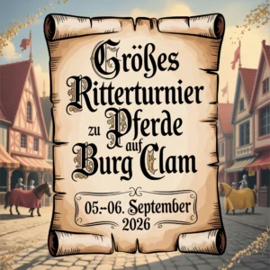 Grosses Ritterturnier zu Pferde auf Burg Clam 2026