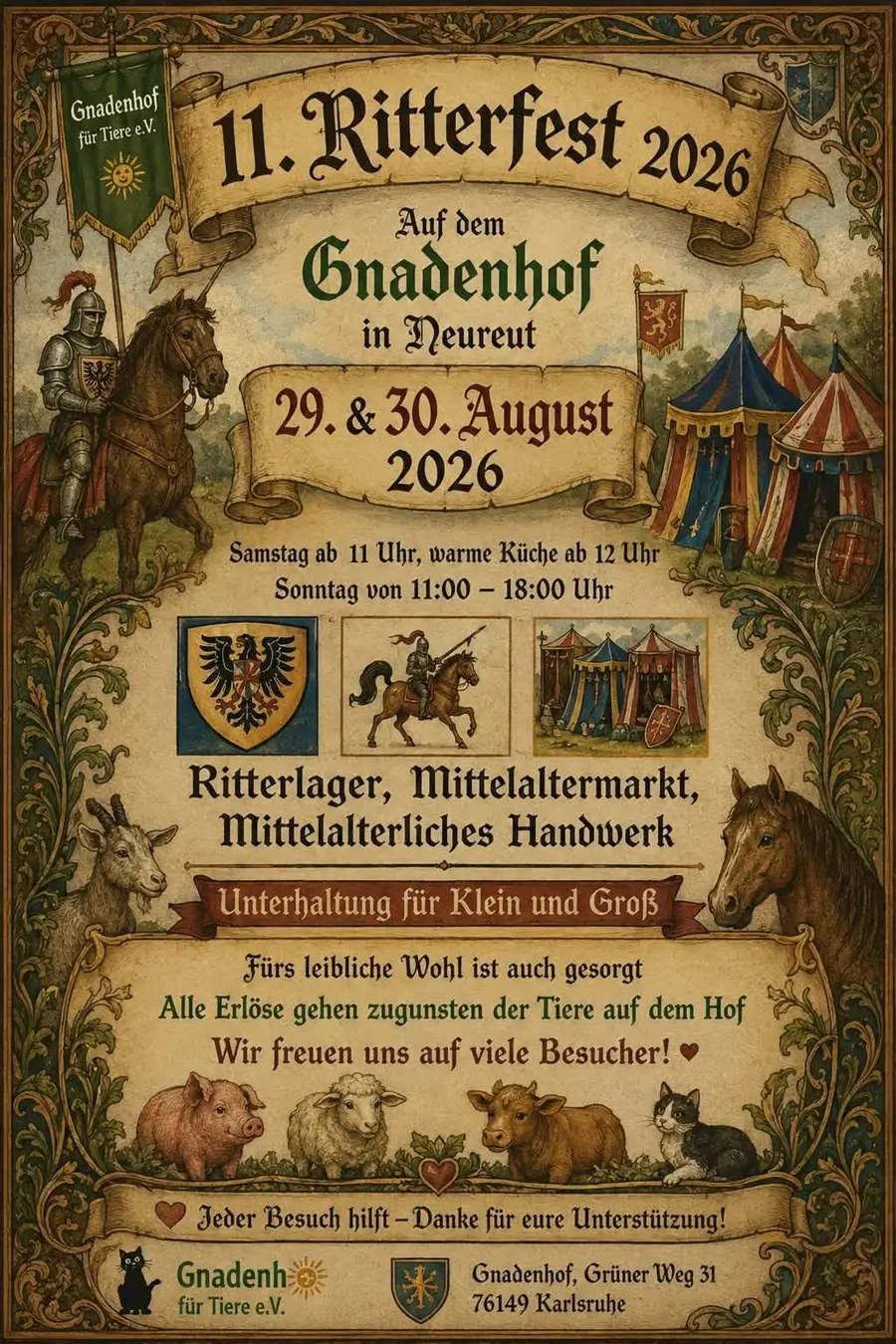 Ritterfest auf dem Gnadenhof in Karlsruhe-Neureut (BW) 2026