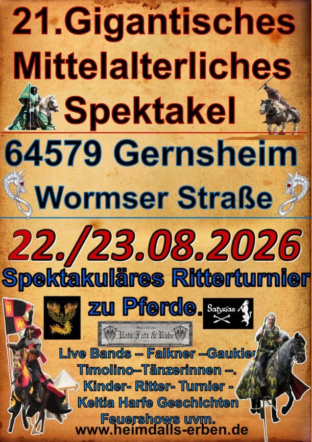 21. Gigantische Mittelalterliche Spektakel in Gernsheim 2026